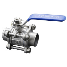 China Manufacturer stainless steel 3pc welded ball valve cf8m 1000wog 200wog,3pc female thread ball valve